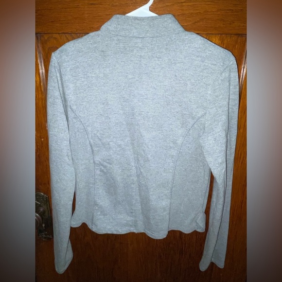 Converse Women's Long Sleeve Button Sweater Gray L - Picture 2 of 4